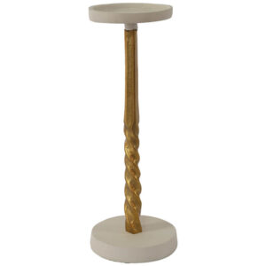 PILLAR CANDLE HOLDER GOLD WHITE 31