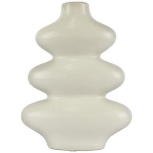 WHITE GOBI VASE 31X23CM