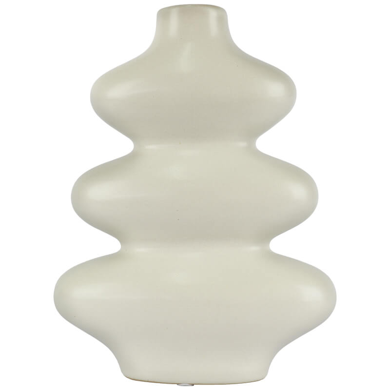 WHITE GOBI VASE 31X23CM