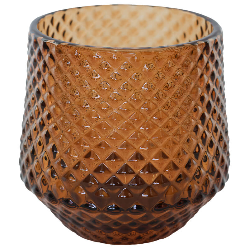 CINNNAMON CROSS HATCH VOTIVE 8CM