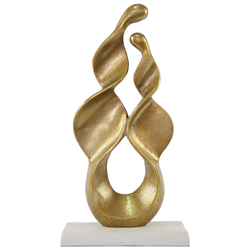 SCULPTURE GOLD WHITE 23X12X45CM